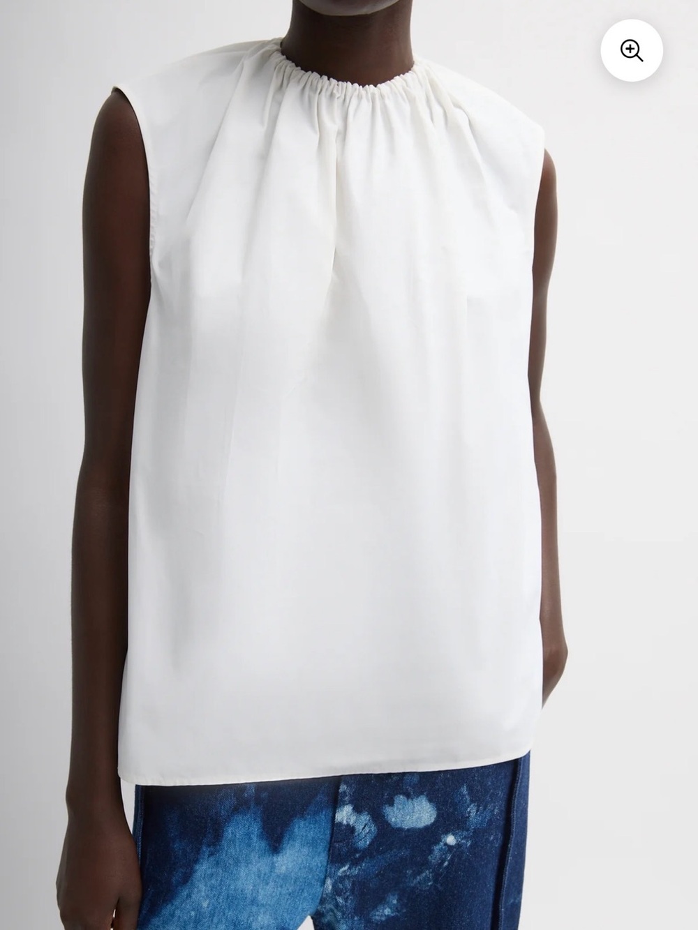 Lotte Nylon Shirred Neck Top